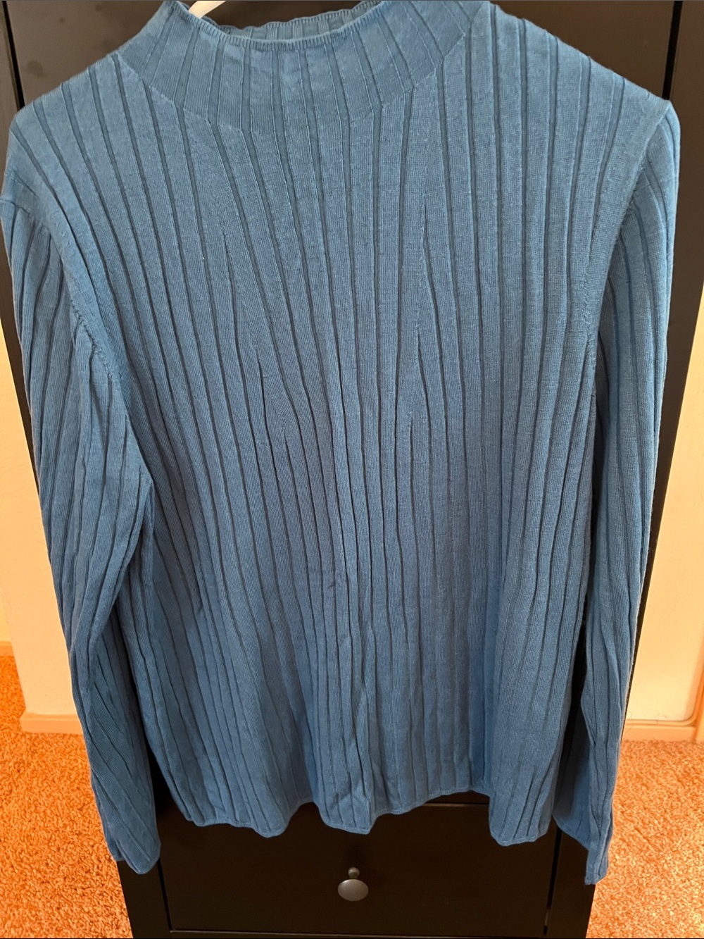 Banana Republic Ribbed Cowl Neck Sweater in Dusty Blue